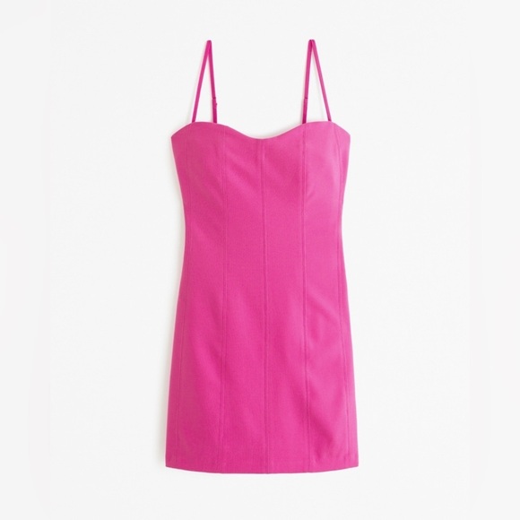 Abercrombie & Fitch Corset Clasp-Back Cut Out Mini Dress Hot Pink- Still Selling - Picture 2 of 15
